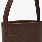 Small N/S burgundy leather tote bag