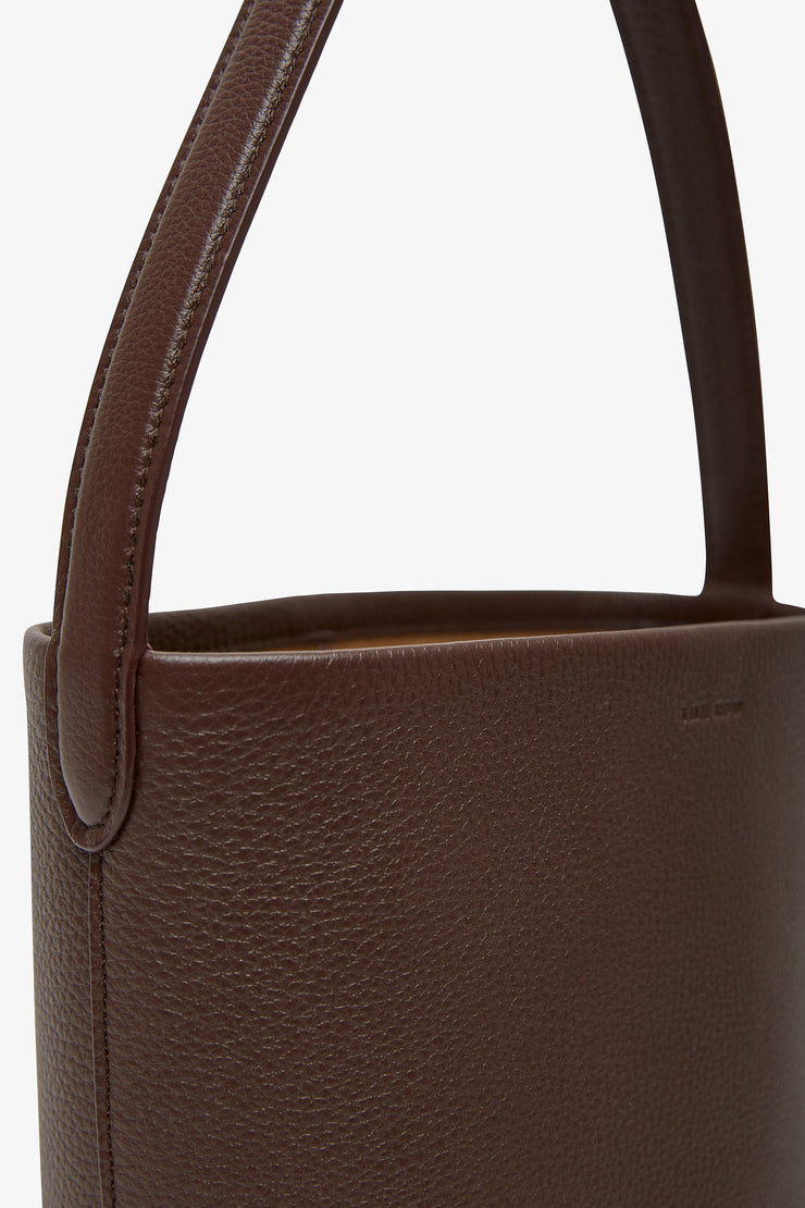 Small N/S burgundy leather tote bag