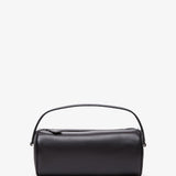 Round 90's black leather bag