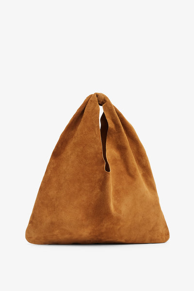 Bindle small brown suede bag