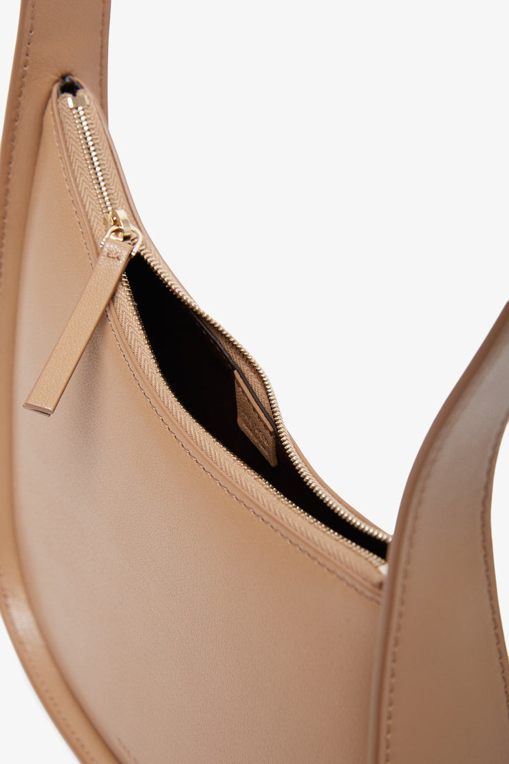 Half Moon beige leather bag