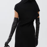 Simon black leather gloves
