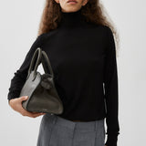 Heva black wool turtleneck sweater