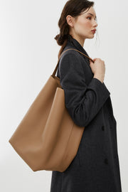 Large N/S park beige tote bag