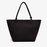 Black tote bag on a white background