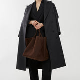 XL park tote dark brown nubuck bag