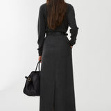 Roux dark grey long skirt