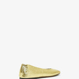 Square nappa gold ballet flats