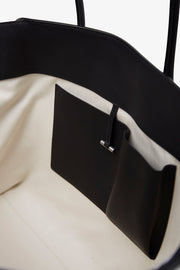 Marlo L black leather tote bag
