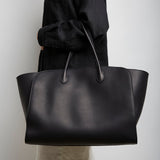 Marlo L black leather tote bag