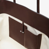 Marlo L brown leather tote bag
