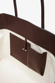 Marlo L brown leather tote bag
