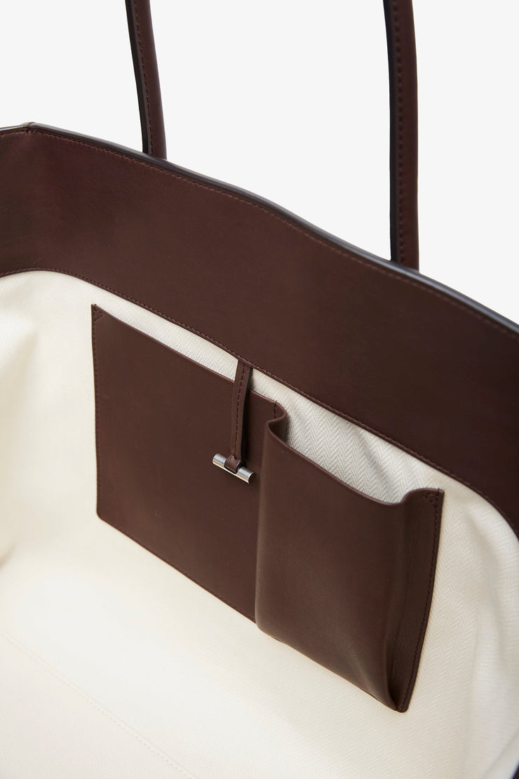 Marlo L brown leather tote bag