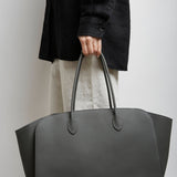 Marlo grey leather tote bag