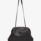 Mira black leather clutch