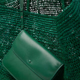 Oregon green raffia bag