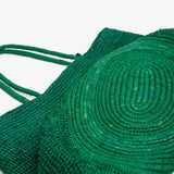 Oregon green raffia bag