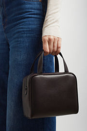 Ray dark brown nappa bag