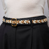 Ana woven leather belt