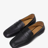 Square black loafers
