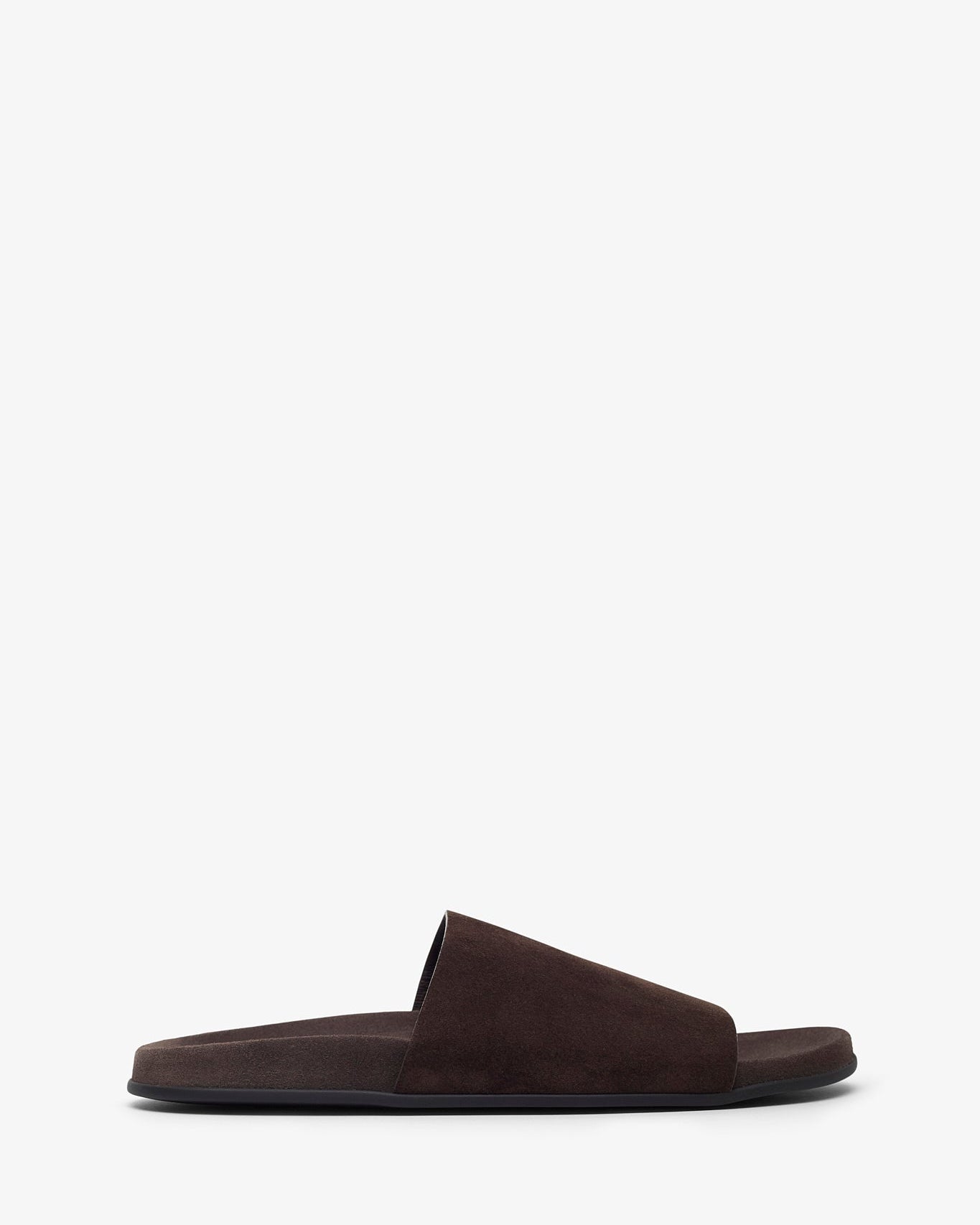 Brown slide sandal on a white background