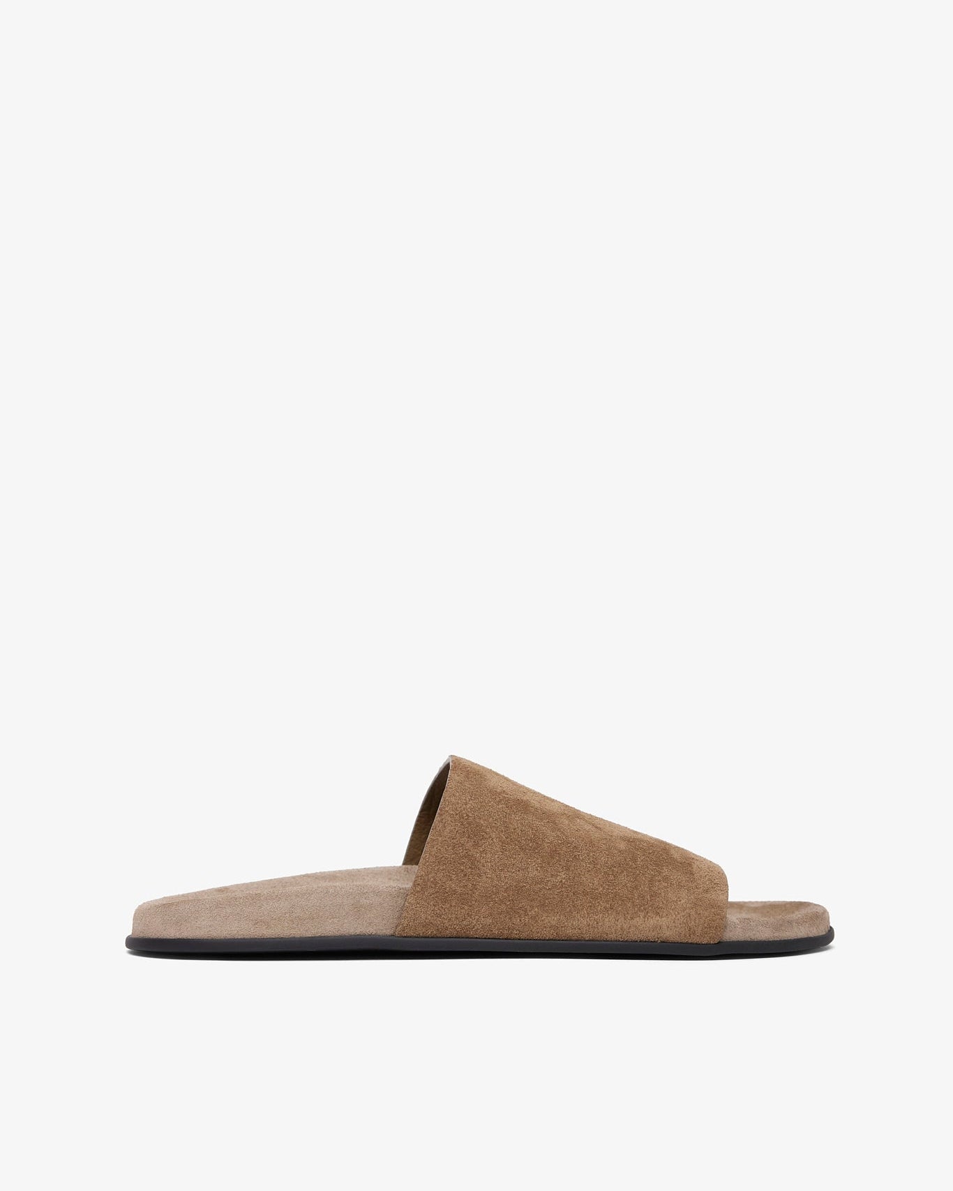 Brown slide sandal on a white background