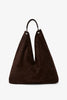 Bindle three brown suede bag