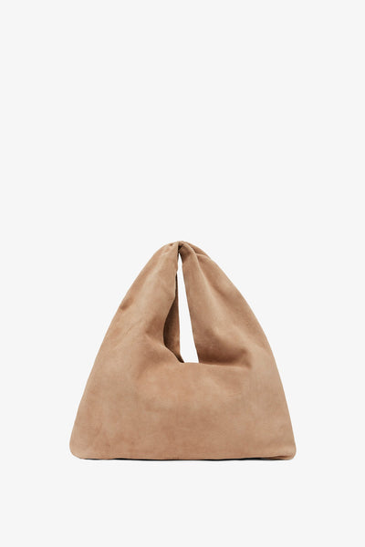 Bindle small beige suede bag