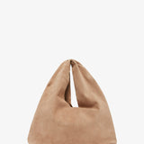 Bindle small beige suede bag