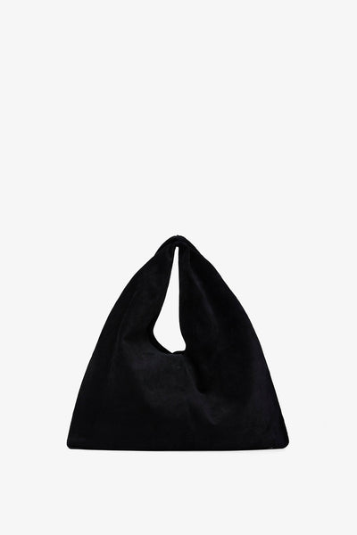 Bindle small black suede bag