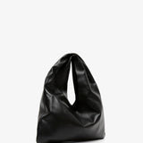 Bindle small black leather bag