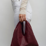 Bindle small burgundy leather bag