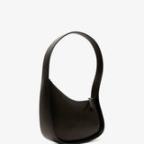 Half moon black leather bag