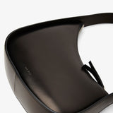 Half moon black leather bag