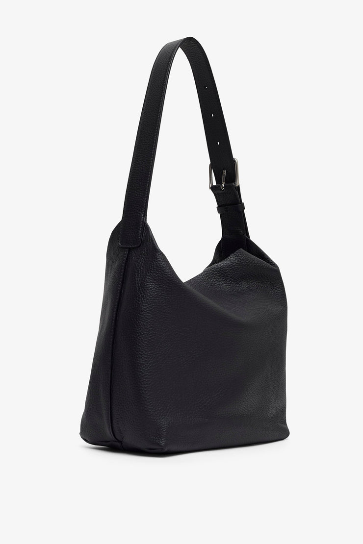 Isa black leather bag