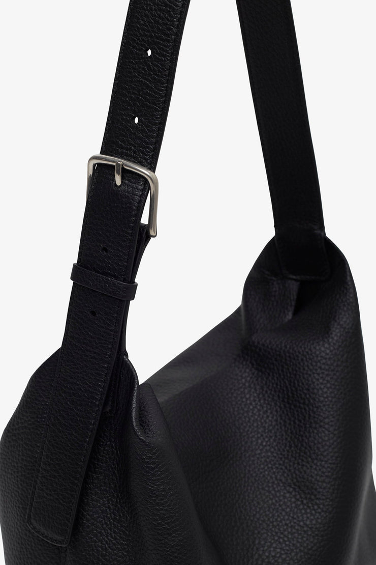 Isa black leather bag
