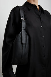 Isa black leather bag