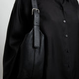 Isa black leather bag