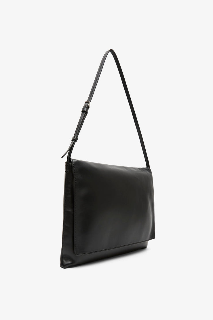 Nan black leather shoulder bag