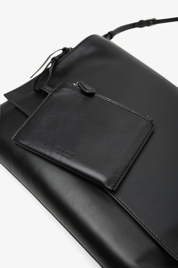 Nan black leather shoulder bag