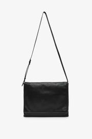 Nan black leather messenger bag