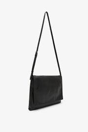 Nan black leather messenger bag
