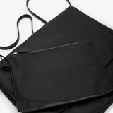 Nan black leather messenger bag