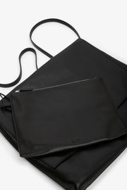 Nan black leather messenger bag