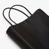 Cecily black satin tote bag