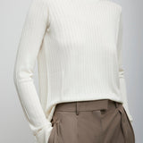 Keya white ribbed knit top