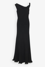 Violetta black silk dress