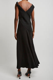Violetta black silk dress