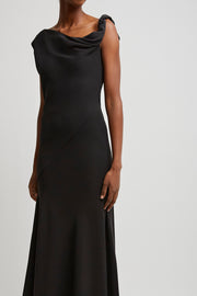 Violetta black silk dress