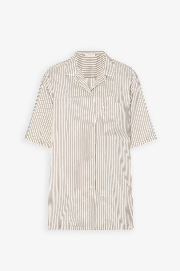 Jorge white grey silk shirt